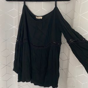 Off the shoulder black shirt